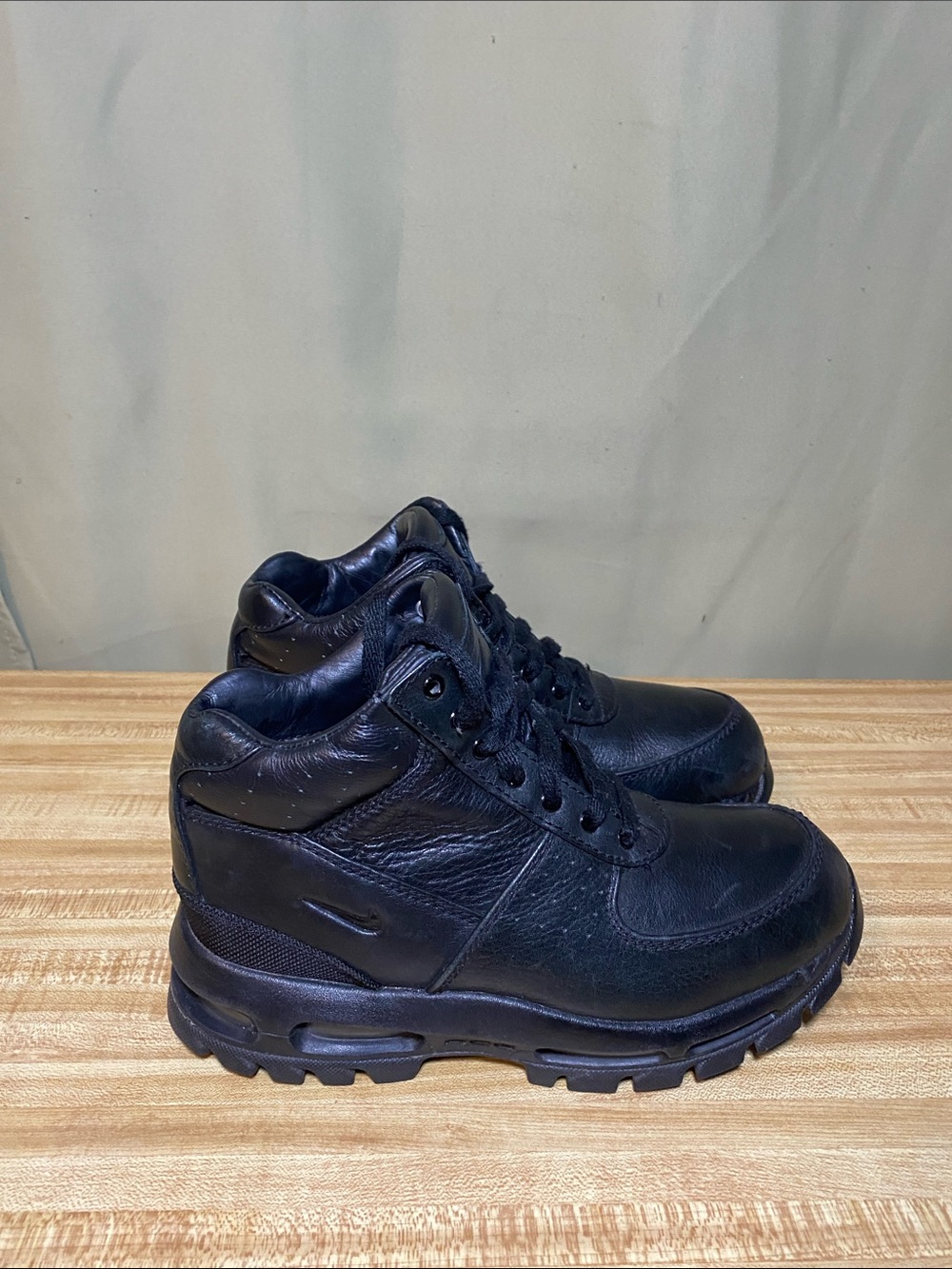 Nike Air Max Goadome ACG Triple Black Waterproof Leather Boots GS 5.5Y